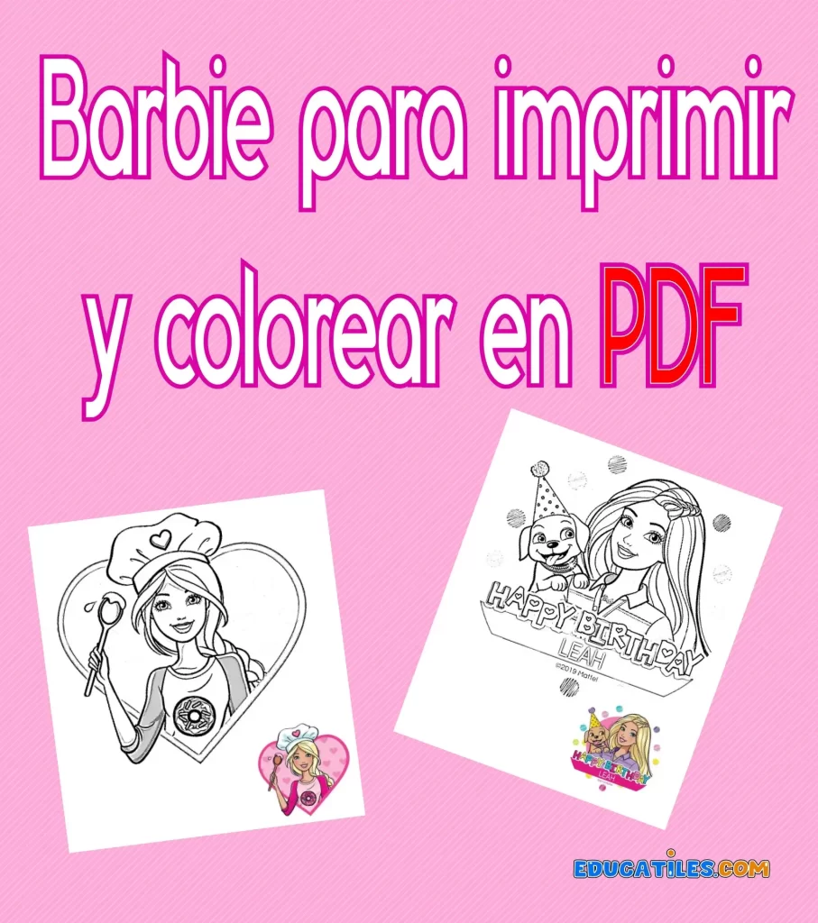 Barbie para imprimir y colorear