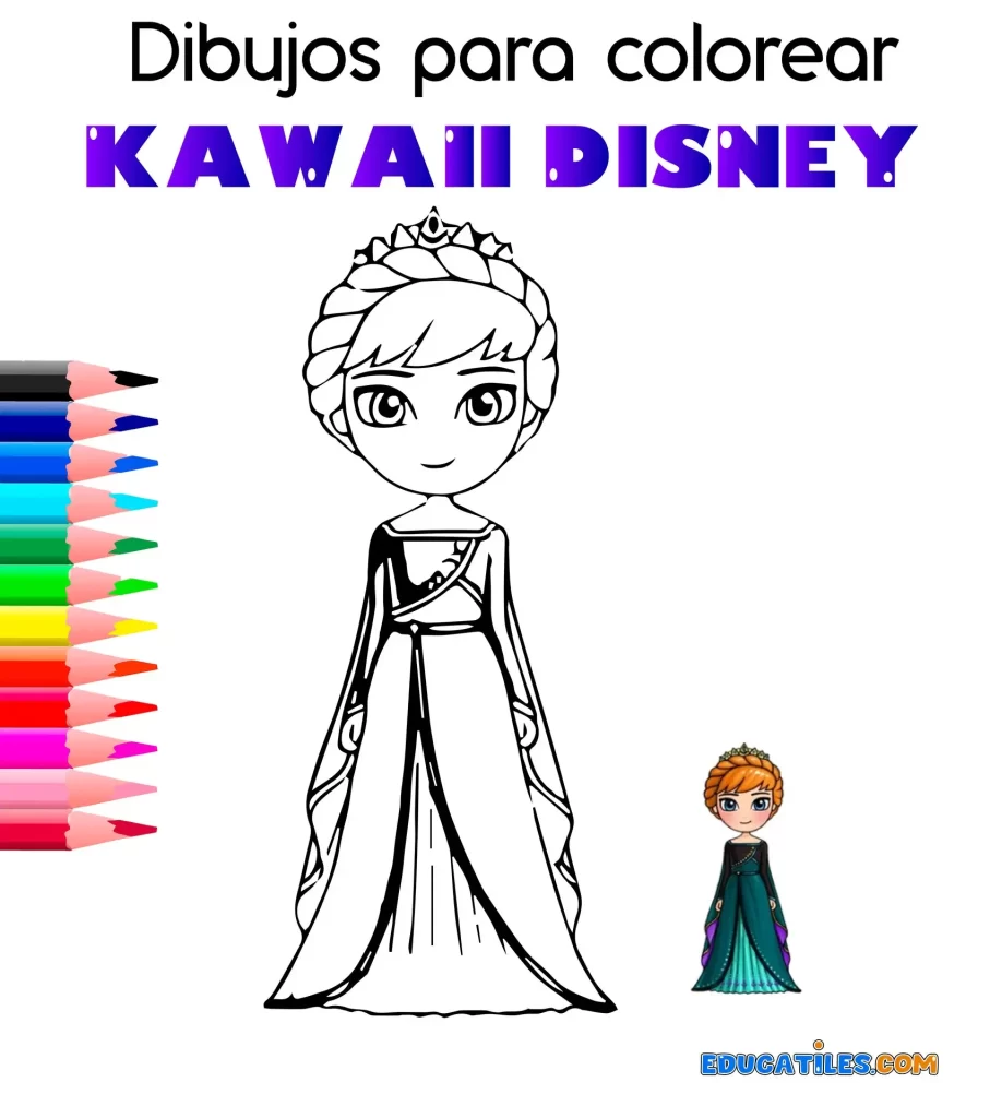 Dibujos para colorear kawaii disney