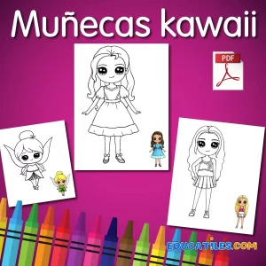 Muñecas kawaii para colorear