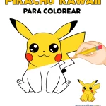 pikachu kawaii para colorear