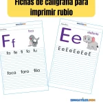 Fichas de caligrafía para imprimir rubio