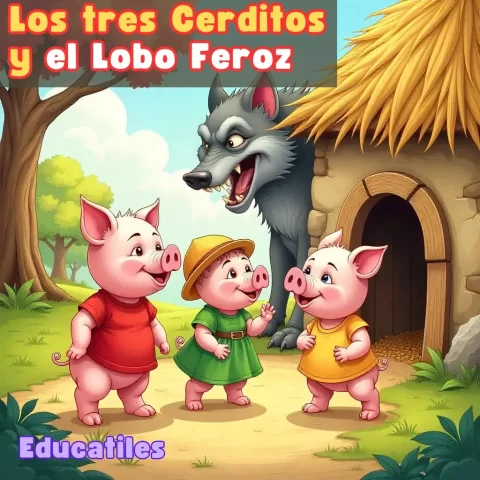 Cuento los tres Cerditos y el Lobo Feroz con audio para niños