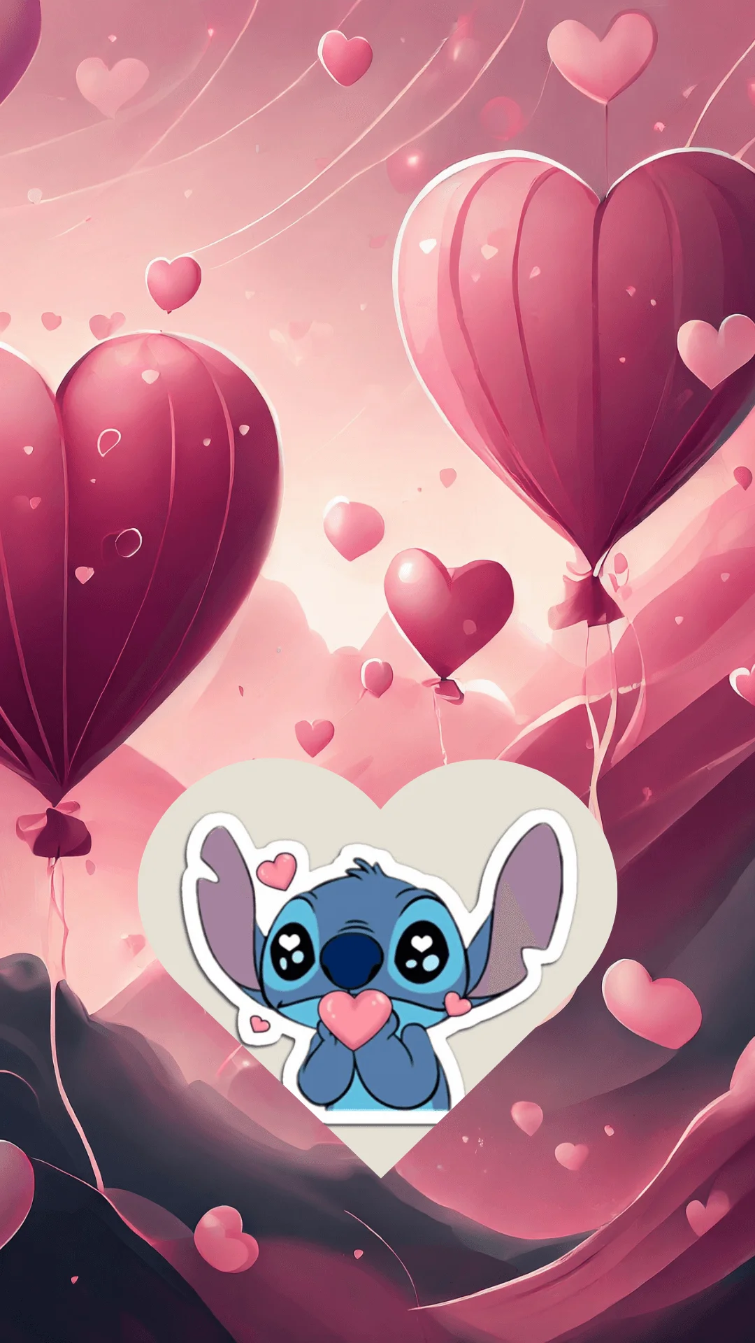 Stitch con corazones