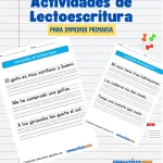 Actividades de lectoescritura para imprimir primaria