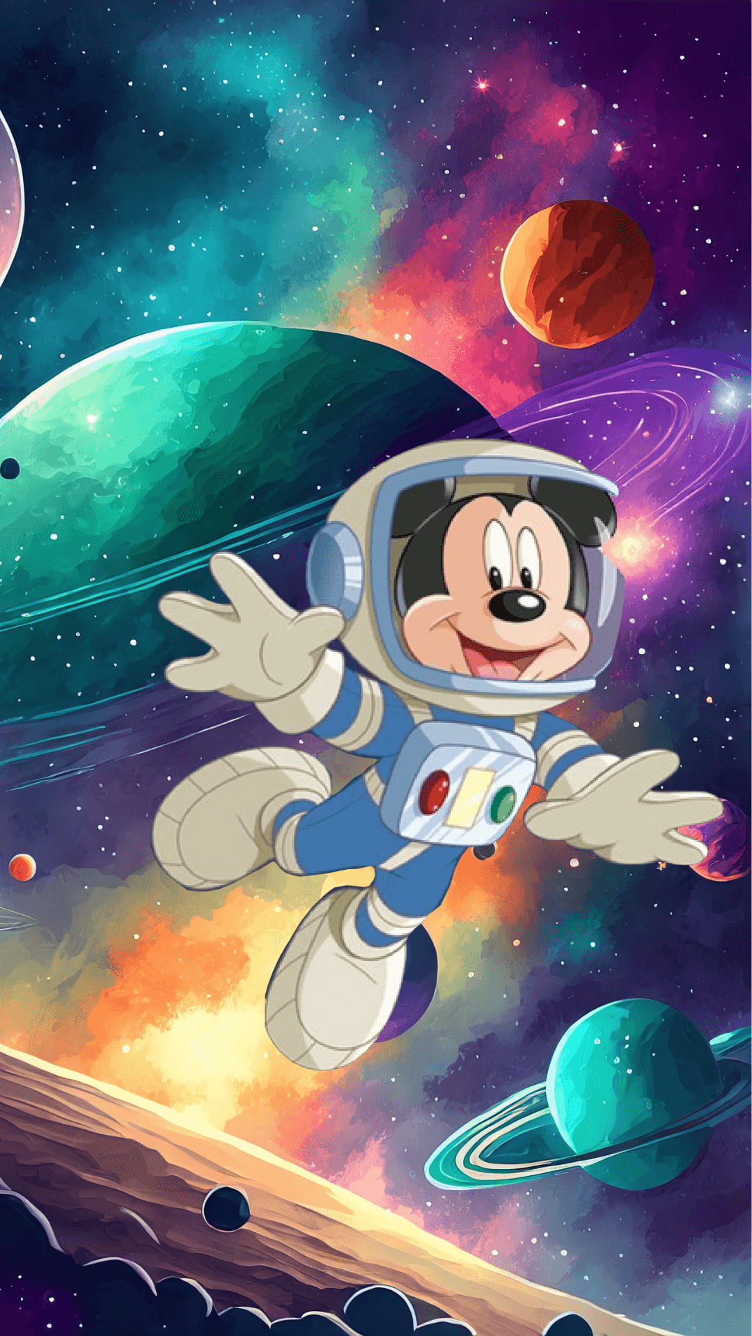 Mickey astronauta fondo