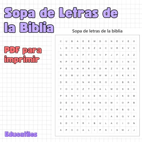 Sopa de Letras de la Biblia para imprimir