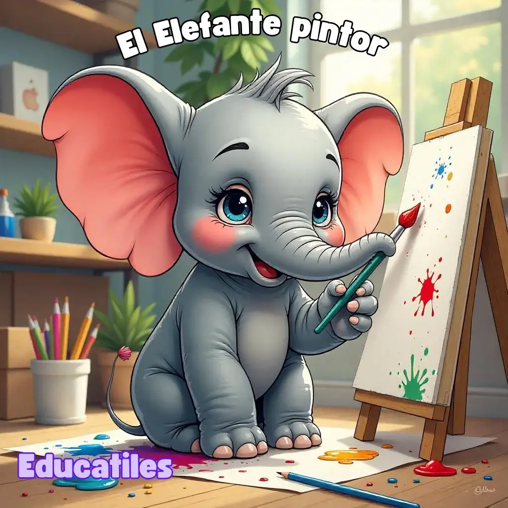 cuentos-inventados-El-Elefante-pintor-de-2-y-3-parrafos